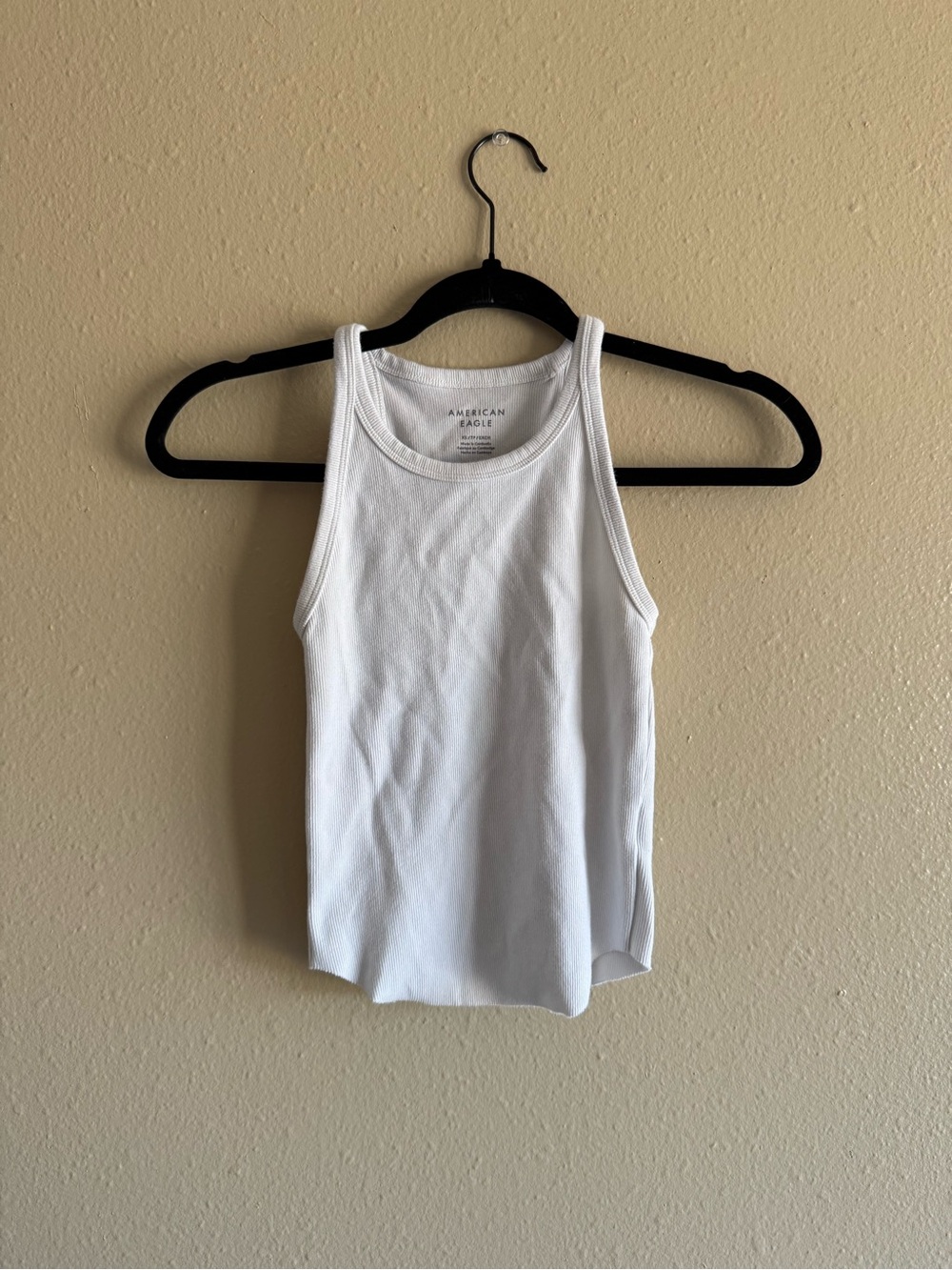 American Eagle Outfitters White Ribbed Racerback Tank